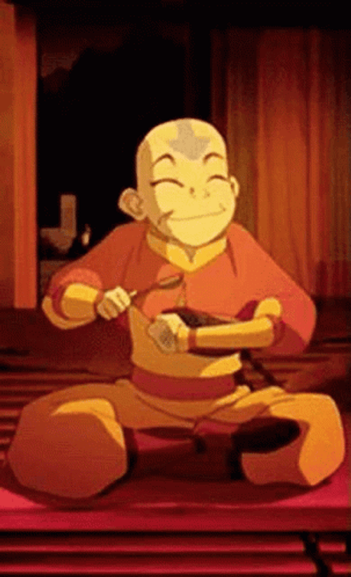 Avatar Aang Spitting Food GIF