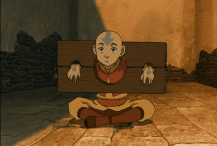 Avatar Aang Talking In A Wooden Panel GIF