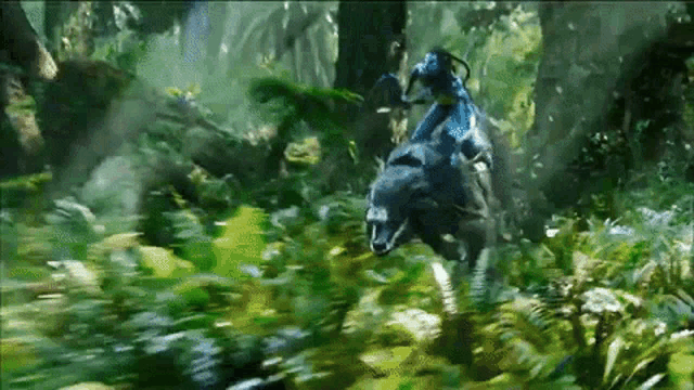Avatar Neytiri Riding Thanator GIF