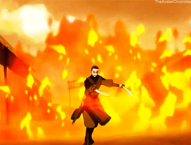 Avatar The Last Airbender Zuko Dual Swords Flames GIF | GIFDB.com