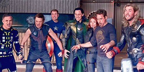 Avengers Posing with Thor