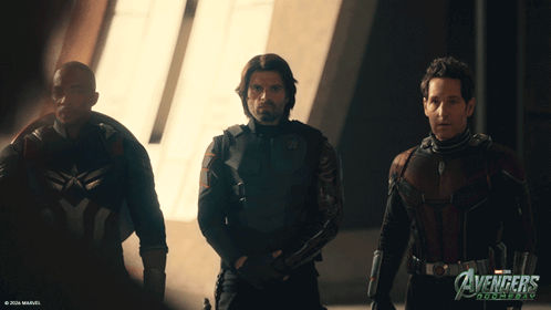 Avengers Standing In A Room GIF