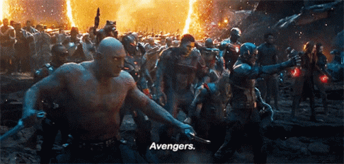 Avengers Standing In A Row GIF