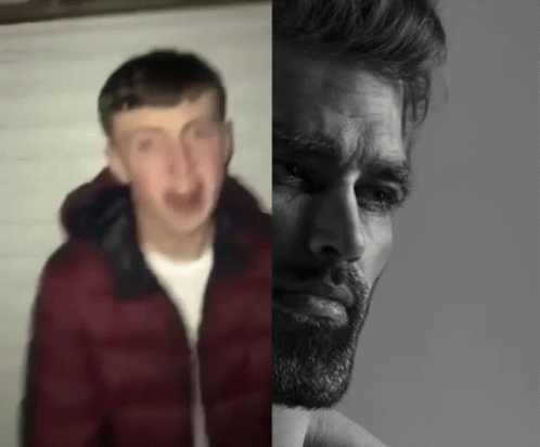 Average Tiktok Fan Vs Youtube Gigachad Enjoyer GIF