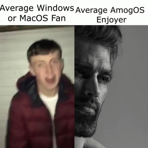Average Windows Average Amogos MacOS Fan Average Enjoyer
