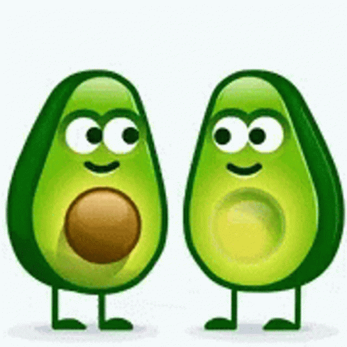 Avocado Couple Hug Hearts GIF