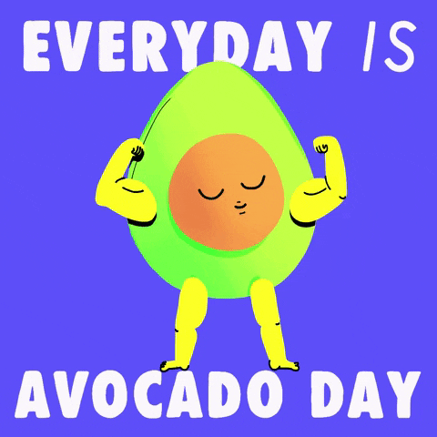 Avocado Day Flexing Muscle Animation GIF