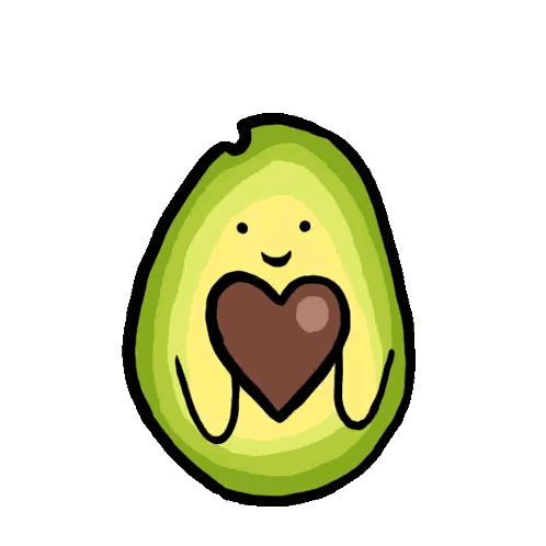 Avocado Holding Heart with Sun