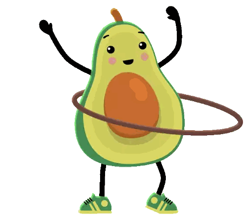 Avocado Hula Hooping with Arms and Legs