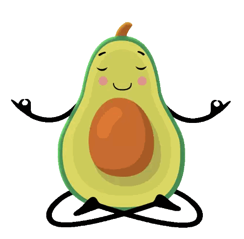 Avocado Sitting in Lotus Position