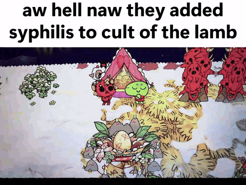 Aw Hell Naw They Added Syphilis To Cult Of The Lamb GIF