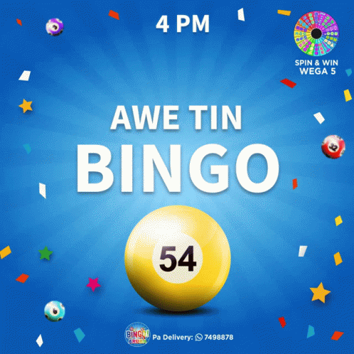 Awe Tin Bingo Yellow Ball Number 54
