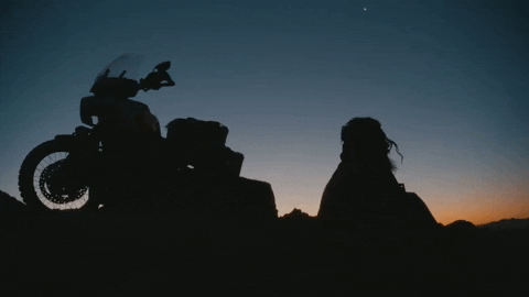 Awesome Dirt Bike And Rider Silhouette GIF