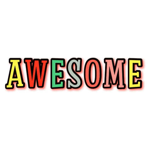 Awesome in Red Green and Yellow