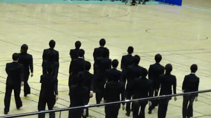 Awesome Japanese Synchronized Walking GIF
