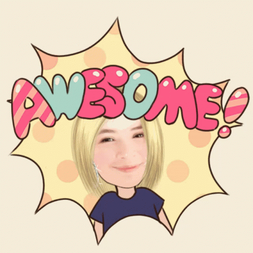 Awesome Yellow Hair Girl Cartoon GIF