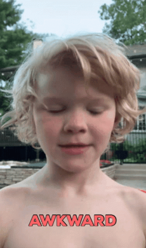 Awkward And Uncomfortable Face Look Of A Kid GIF