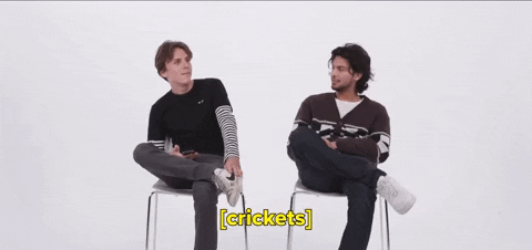 Awkward Crickets Interview GIF