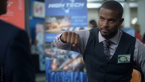 Awkward Hanging Fist Bump Trevor Jackson GIF