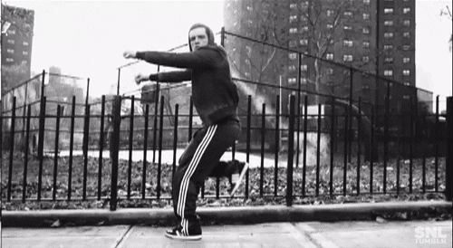 Awkward Running Man Dance In Park GIF