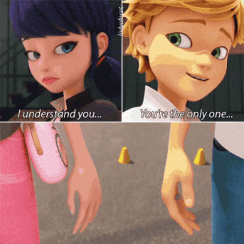 Awkward Shy Moment Marinette And Adrien GIF