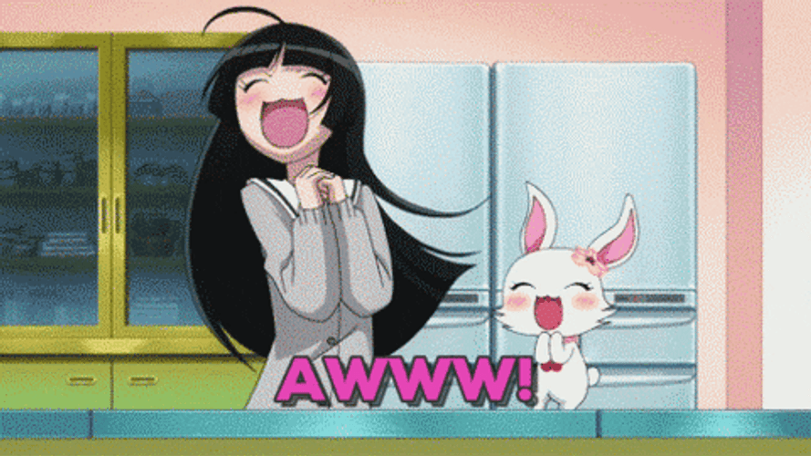 Aww Happy Anime Girl Bunny GIF