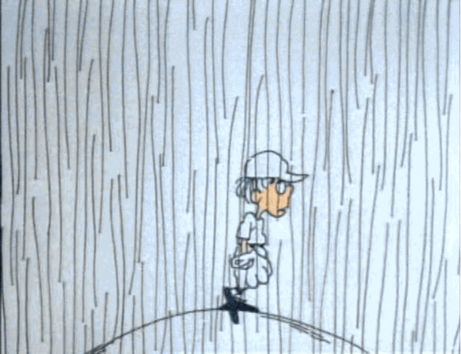 Aww Sad Boy Rainy Day Cartoon GIF