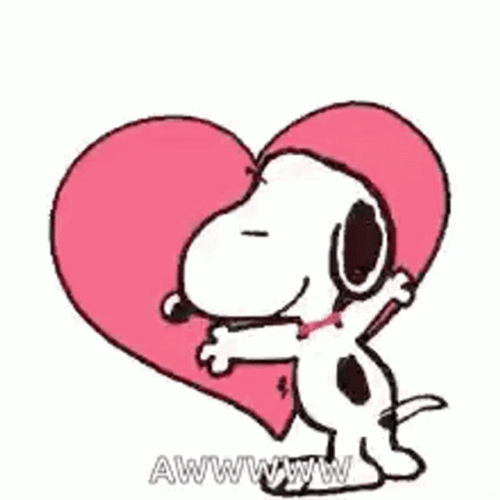 Aww Snoopy Hug Heart GIF