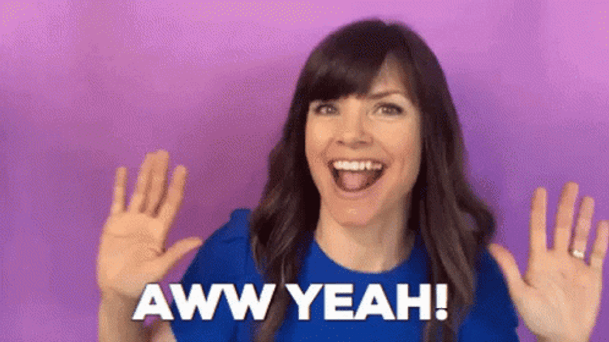 Aww Yeah Cheering Lady GIF