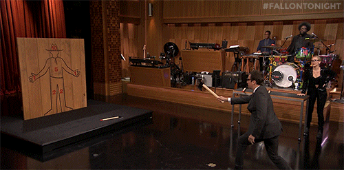 Axe Throwing Jimmy Fallon GIF
