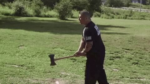 Axe Throwing Man Fail GIF