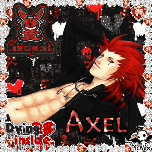 Axel Surrounded by Flowers and Hearts