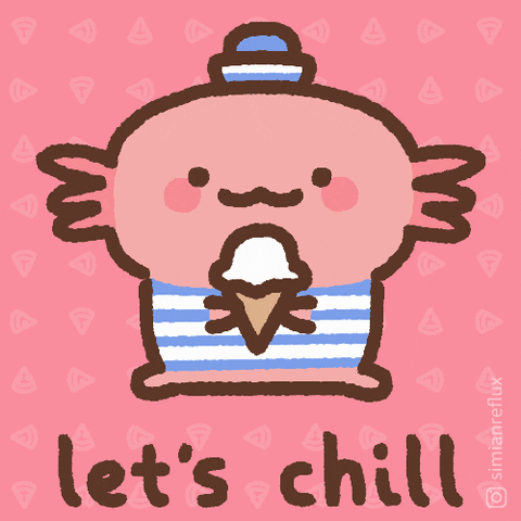 Axolotl Meme Let's Chill Eating Ice Cream GIF