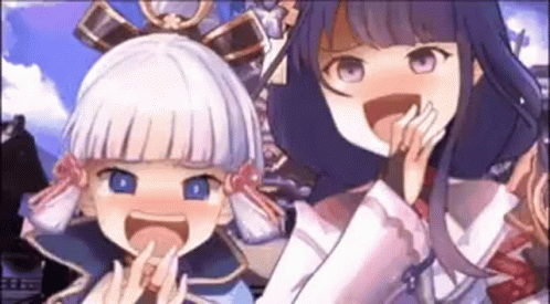 Ayaka And Raiden Shogun Laughing GIF