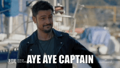 Aye Aye Captain Man Salute On Board GIF