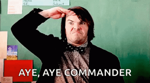 Aye Aye Commander Jack Black Salute GIF