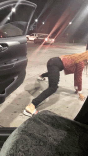 Aye Girl Twerking In Parking Lot GIF