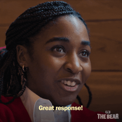 Ayo Edebiri Great Response The Bear GIF