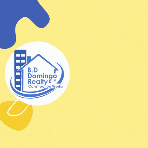 B.d Domingo Realty And Construction Works Logo With A Cartoon Character GIF
