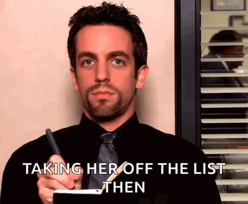 B.j Novak Taking Her Off The Checklist GIF