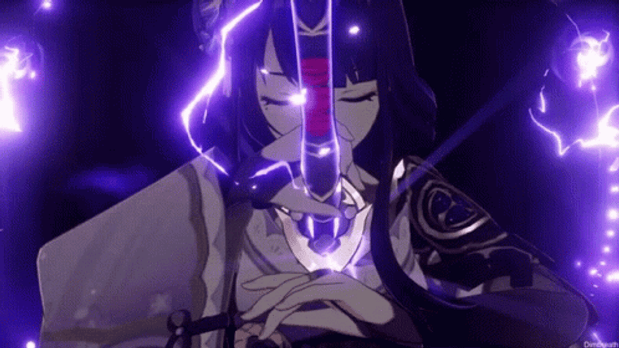 Baal Raiden Shogun Unleashing Power GIF