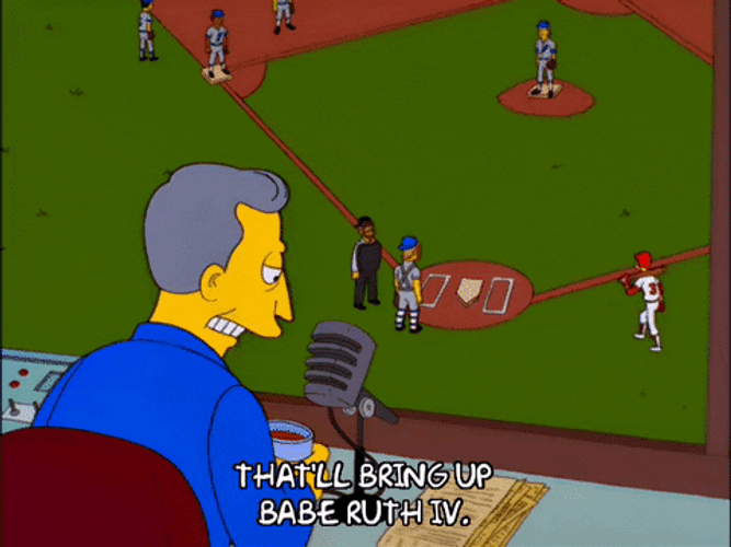 Babe Ruth The Simpsons Baseball Game GIF