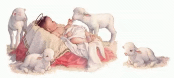Baby Animated Jesus With Lamb GIF