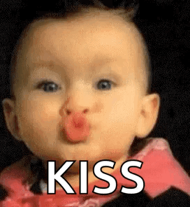 Baby Blowing a Kiss with Red Lipstick