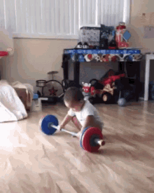 Baby Boy Doing Deadlift GIF