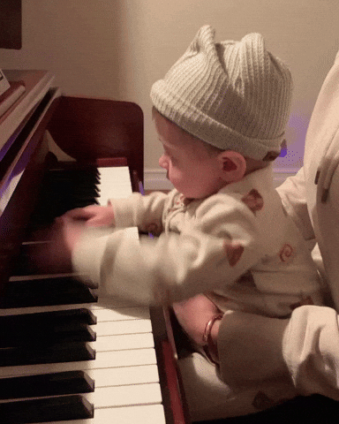 Baby Boy Playing Piano GIF