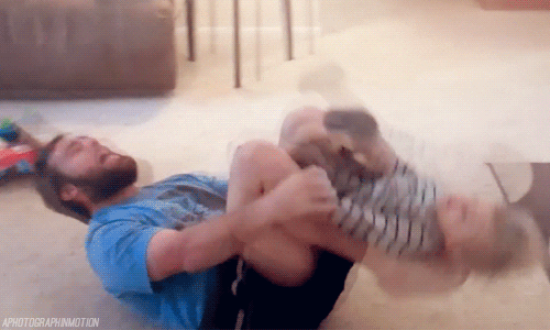 Baby Boy Playing With Father GIF