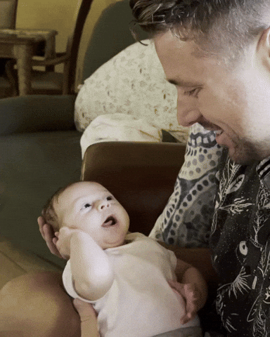 Baby Boy Talking With Daddy GIF