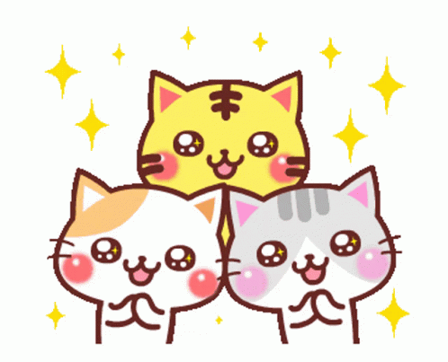 Baby Cat Animated Trio GIF
