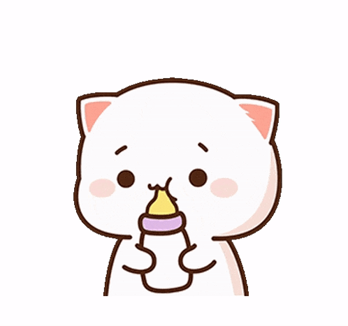 Baby Cat Sipping On Milk Bottle GIF